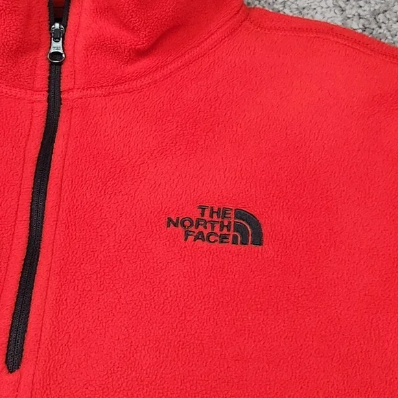 North Face 1/4 Mens Small Fleece Pullover Red Sweater Outdoors Gorpcore - Picture 3 of 13